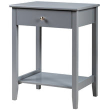 Load image into Gallery viewer, Gymax 2PCS Nightstand Sofa Side End Table Bedroom Living Room w/ Shelf Drawer Grey