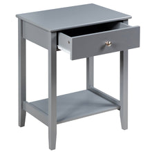 Load image into Gallery viewer, Gymax 2PCS Nightstand Sofa Side End Table Bedroom Living Room w/ Shelf Drawer Grey