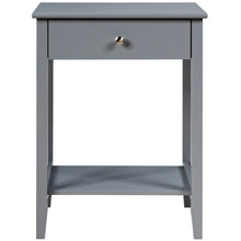Load image into Gallery viewer, Gymax 2PCS Nightstand Sofa Side End Table Bedroom Living Room w/ Shelf Drawer Grey