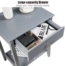 Load image into Gallery viewer, Gymax 2PCS Nightstand Sofa Side End Table Bedroom Living Room w/ Shelf Drawer Grey