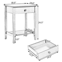 Load image into Gallery viewer, Gymax 2PCS Nightstand Sofa Side End Table Bedroom Living Room w/ Shelf Drawer White