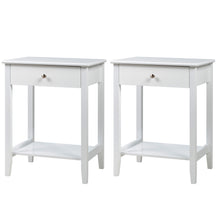 Load image into Gallery viewer, Gymax 2PCS Nightstand Sofa Side End Table Bedroom Living Room w/ Shelf Drawer White