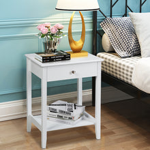 Load image into Gallery viewer, Gymax 2PCS Nightstand Sofa Side End Table Bedroom Living Room w/ Shelf Drawer White