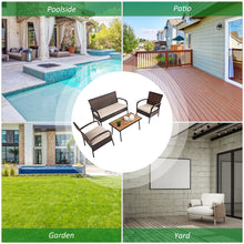 Load image into Gallery viewer, Gymax 4PCS Rattan Patio Conversation Set Outdoor Furniture Set Cushioned
