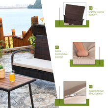 Load image into Gallery viewer, Gymax 4PCS Rattan Patio Conversation Set Outdoor Furniture Set Cushioned