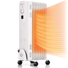 Load image into Gallery viewer, Gymax 1500W Portable Oil Filled Radiator Space Heater w/ Wheels Adjustable Thermostat
