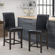 Load image into Gallery viewer, Gymax Set of 2 Bar Stools 25inch Counter Height Barstool Pub Chair w/Rubber Wood Legs