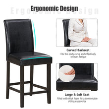 Load image into Gallery viewer, Gymax Set of 2 Bar Stools 25inch Counter Height Barstool Pub Chair w/Rubber Wood Legs
