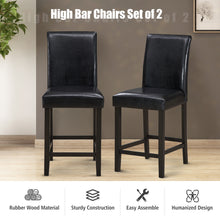 Load image into Gallery viewer, Gymax Set of 4 Bar Stools 25inch Counter Height Barstool Pub Chair w/Rubber Wood Legs