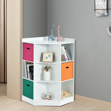 Load image into Gallery viewer, Gymax 3-Tier Kids Storage Shelf Cubes w/3 Baskets Corner Cabinet Organizer White