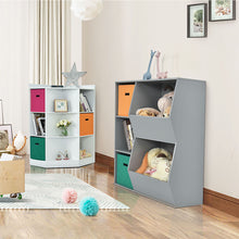Load image into Gallery viewer, Gymax 3-Tier Kids Storage Shelf Cubes w/3 Baskets Corner Cabinet Organizer White