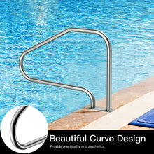 Load image into Gallery viewer, Gymax Swimming Pool Hand Rail 49'' Stainless Steel Mounted Pool Stair Rail w/Base Plate
