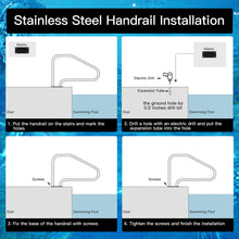 Load image into Gallery viewer, Gymax Swimming Pool Hand Rail 49'' Stainless Steel Mounted Pool Stair Rail w/Base Plate
