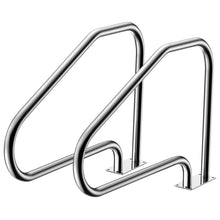 Load image into Gallery viewer, Gymax Pair of Swimming Pool Hand Rail 49'' Stainless Steel Pool Stair Rail w/Base Plate