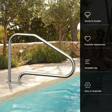 Load image into Gallery viewer, Gymax Pair of Swimming Pool Hand Rail 49'' Stainless Steel Pool Stair Rail w/Base Plate