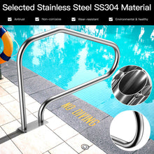 Load image into Gallery viewer, Gymax Pair of Swimming Pool Hand Rail 49'' Stainless Steel Pool Stair Rail w/Base Plate