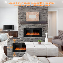 Load image into Gallery viewer, Gymax 36-inch Recessed Wall Mounted Electric Fireplace Heater w/ Remote Control