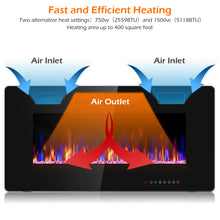 Load image into Gallery viewer, Gymax 36-inch Recessed Wall Mounted Electric Fireplace Heater w/ Remote Control