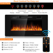 Load image into Gallery viewer, Gymax 36-inch Recessed Wall Mounted Electric Fireplace Heater w/ Remote Control