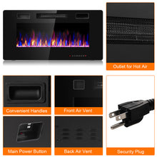 Load image into Gallery viewer, Gymax 36-inch Recessed Wall Mounted Electric Fireplace Heater w/ Remote Control