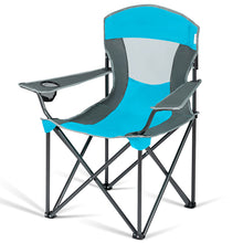 Load image into Gallery viewer, Gymax Folding Sunshade Chair Camping Chair Outdoor w/ Canopy Carrying Bag Blue