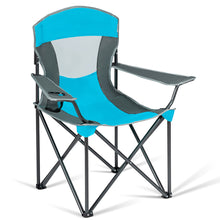 Load image into Gallery viewer, Gymax Folding Sunshade Chair Camping Chair Outdoor w/ Canopy Carrying Bag Blue