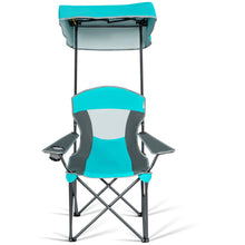 Load image into Gallery viewer, Gymax Folding Sunshade Chair Camping Chair Outdoor w/ Canopy Carrying Bag Turquoise