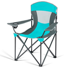 Load image into Gallery viewer, Gymax Folding Sunshade Chair Camping Chair Outdoor w/ Canopy Carrying Bag Turquoise