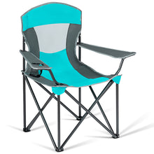 Load image into Gallery viewer, Gymax Folding Sunshade Chair Camping Chair Outdoor w/ Canopy Carrying Bag Turquoise