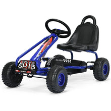 Load image into Gallery viewer, Gymax Kids Pedal Go Kart 4 Wheel Ride On Toys w/ Adjustable Seat & Handbrake Blue
