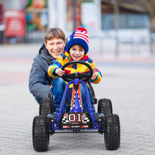 Load image into Gallery viewer, Gymax Kids Pedal Go Kart 4 Wheel Ride On Toys w/ Adjustable Seat & Handbrake Blue