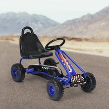 Load image into Gallery viewer, Gymax Kids Pedal Go Kart 4 Wheel Ride On Toys w/ Adjustable Seat & Handbrake Blue