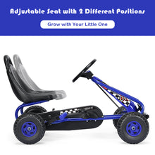 Load image into Gallery viewer, Gymax Kids Pedal Go Kart 4 Wheel Ride On Toys w/ Adjustable Seat & Handbrake Blue