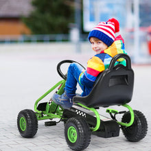 Load image into Gallery viewer, Gymax Kids Pedal Go Kart 4 Wheel Ride On Toys w/ Adjustable Seat & Handbrake Green