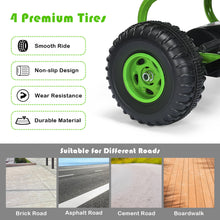 Load image into Gallery viewer, Gymax Kids Pedal Go Kart 4 Wheel Ride On Toys w/ Adjustable Seat & Handbrake Green