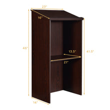 Load image into Gallery viewer, Gymax Wooden Floor Standing Podium Speaking Lectern w/ Adjustable Shelf & Pen Tray