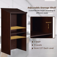 Load image into Gallery viewer, Gymax Wooden Floor Standing Podium Speaking Lectern w/ Adjustable Shelf & Pen Tray