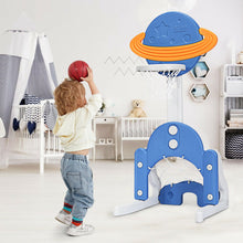 Load image into Gallery viewer, Gymax 3 in 1 Kids Basketball Hoop Set Adjustable Sports Activity Center w/ Balls Blue