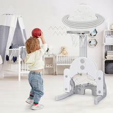 Load image into Gallery viewer, Gymax 3 in 1 Kids Basketball Hoop Set Adjustable Sports Activity Center w/ Balls White