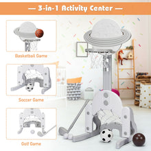 Load image into Gallery viewer, Gymax 3 in 1 Kids Basketball Hoop Set Adjustable Sports Activity Center w/ Balls White