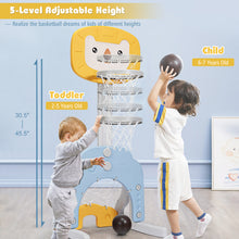 Load image into Gallery viewer, Gymax 3-in-1 Kids Basketball Hoop Set Adjustable Sports Activity Center w/Balls Yellow
