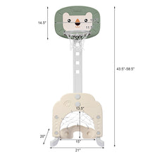 Load image into Gallery viewer, Gymax 3-in-1 Kids Basketball Hoop Set Adjustable Sports Activity Center w/Balls Green