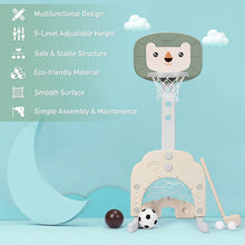Load image into Gallery viewer, Gymax 3-in-1 Kids Basketball Hoop Set Adjustable Sports Activity Center w/Balls Green