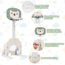 Load image into Gallery viewer, Gymax 3-in-1 Kids Basketball Hoop Set Adjustable Sports Activity Center w/Balls Green