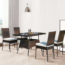 Load image into Gallery viewer, Gymax 5PCS Rattan Patio Dining Table & Chair Set Outdoor Furniture Set w/ Cushion
