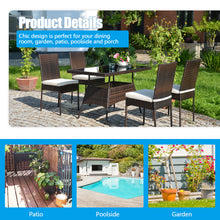 Load image into Gallery viewer, Gymax 5PCS Rattan Patio Dining Table & Chair Set Outdoor Furniture Set w/ Cushion