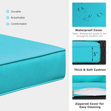 Load image into Gallery viewer, Gymax Outdoor Wicker Rocking Chair Patio Lawn Rattan Single Chair Glider w/ Turquoise Cushion