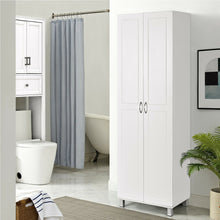Load image into Gallery viewer, Gymax 2-Door Tall Storage Cabinet Kitchen Pantry Cupboard Organizer Furniture White