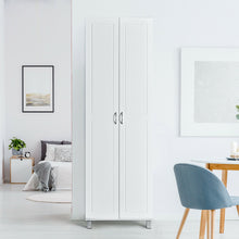 Load image into Gallery viewer, Gymax 2-Door Tall Storage Cabinet Kitchen Pantry Cupboard Organizer Furniture White