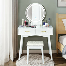 Load image into Gallery viewer, Gymax Vanity Dressing Table Set Touch Screen 3 Lighting Modes Mirror Padded Stool